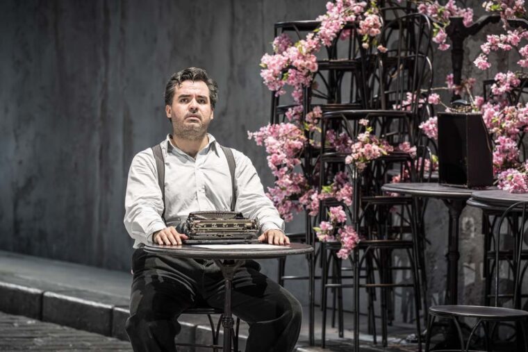 La boheme by Puccini at Glyndebourne, Autumn Season 2025.
Director Floris Visser, Revival Director Rachael Hewer.
Set Designer Dieweke van Reij.
Rodolfo - Andres Agudelo, Mimi - Aida Pacu, Marcello - Aksel Daveyan, Musetta - Camilla Harris.