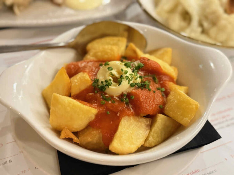 Patatas bravas served at London tapas restaurant El Pirata of Mayfair