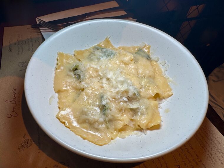 Lamb parsley and parmesan ravioli in a butter & sage sauce, Emilia's Crafted Pasta