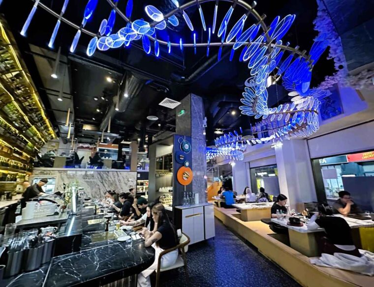 High Yaki interior with blue snake light