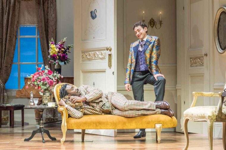Nathan Stewart-Jarrett and Olly Alexander in West End transfer of The Importance of Being Earnest © Marc Brenner