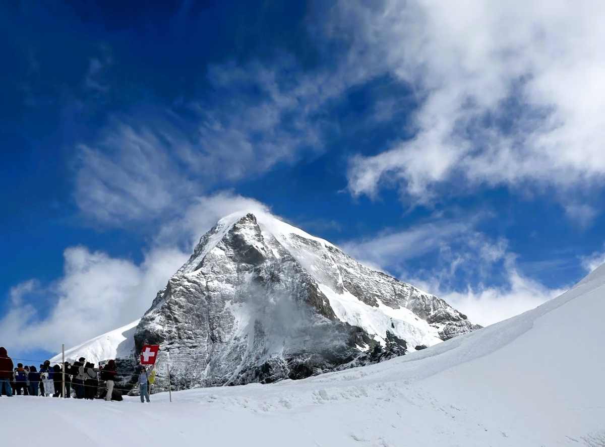 Jungfraujoch Top of Europe view of Monch peak