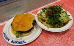 matcha chicken burger and fries