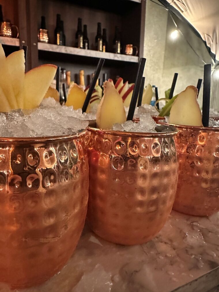 An impressive array of alpine cocktails at Astor Apres Ski, Cliveden Hotel, Berkshire