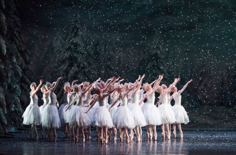 Artists of the Royal Ballet as Snowflakes in The Nutcracker