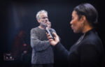 Jason Thorpe as Winston and Shona Babyemi as Claire in Fatherland. Photo: Pamela Raith