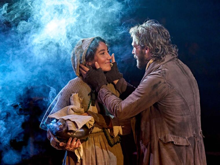 Parisa Shahmir and Rob Compton in A Christmas Carol at the Old Vic - Photo by Manuel Harlan