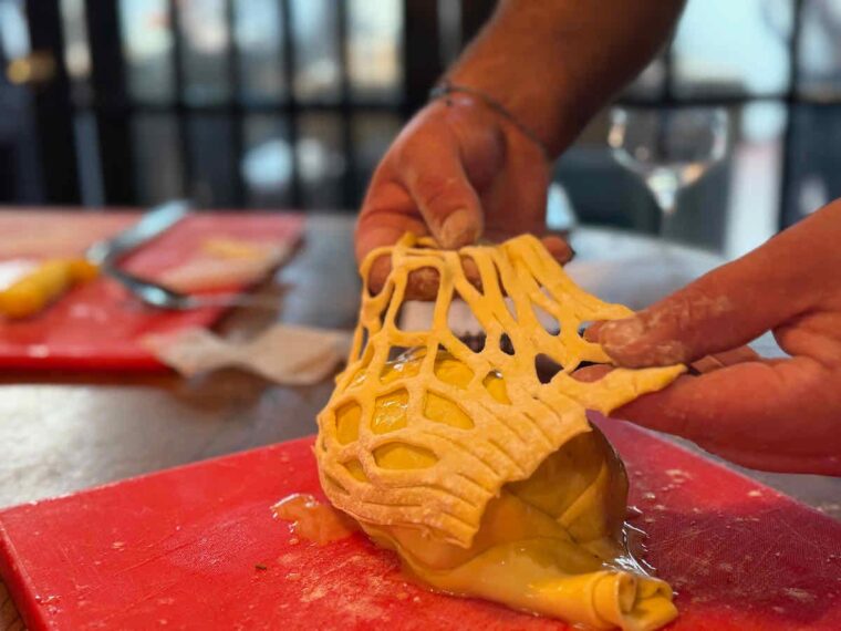 Adding a pastry lattice to the beef wellington
