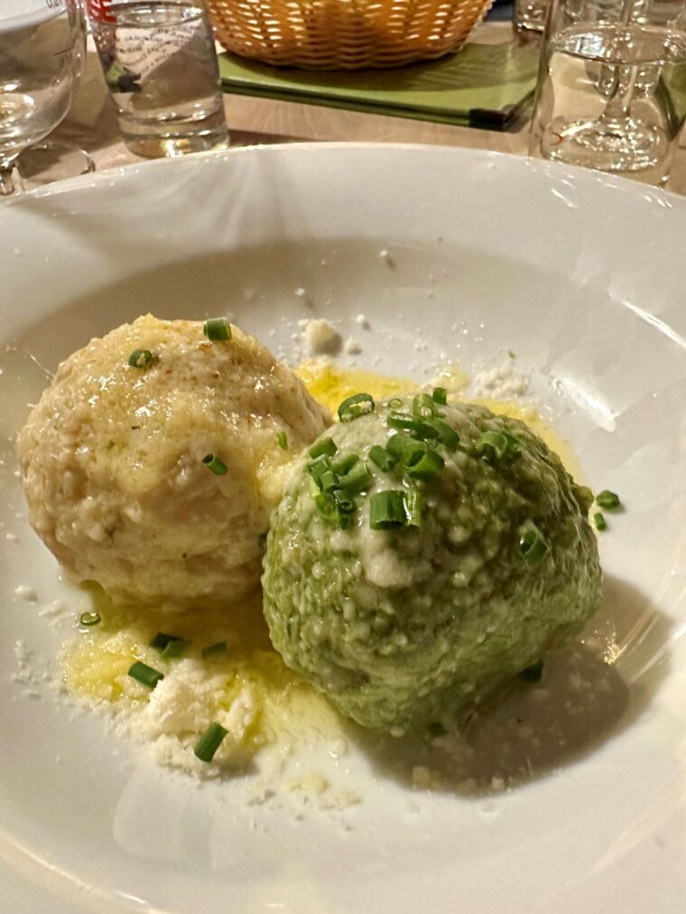 Spinach and Parmesan Dumplings in South Tyrol