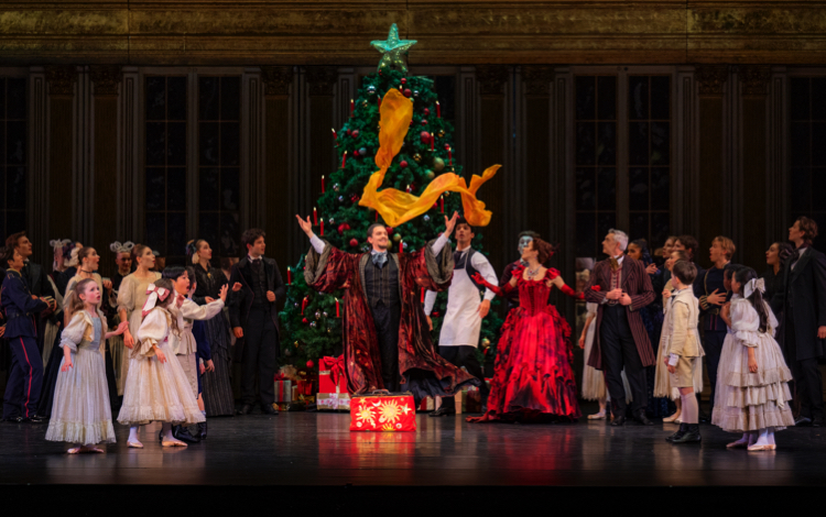 Birmingham Royal Ballet, The Nutcracker at the Royal Albert Hall Act I Drosselemeyer holds court at the party