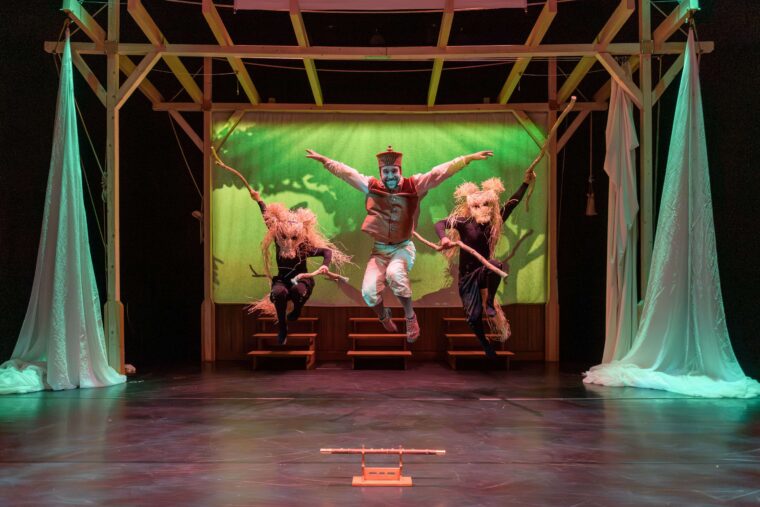 Protein The Magic Flute View of the stage with Tamino and two wild animals