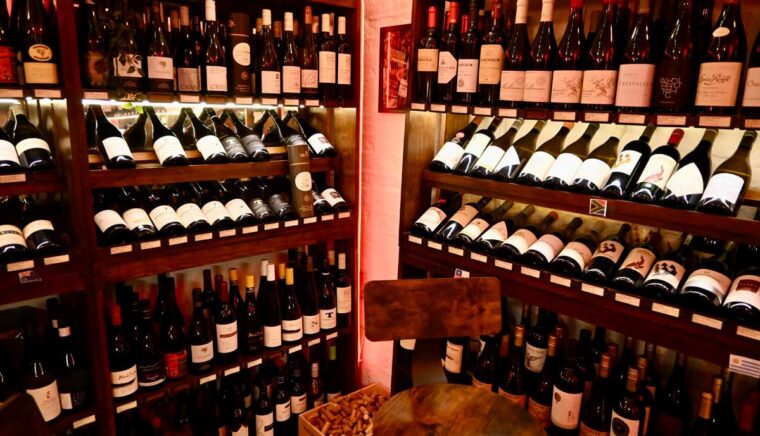 Wine Wall at Courtyard Wine Cellars, Covent Garden