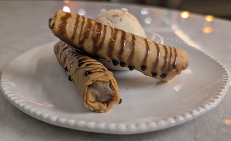 Image of banana fritters served at Cho Asia restaurant.