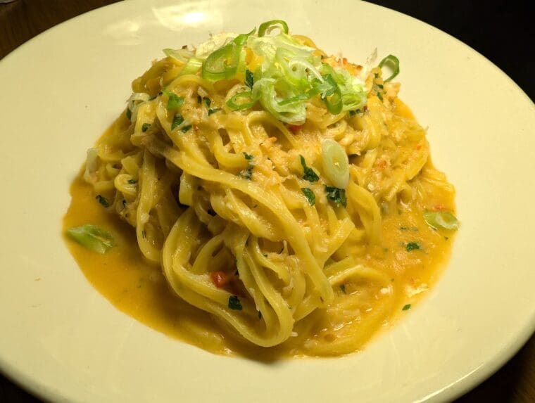 Italian Greyhound crab linguine