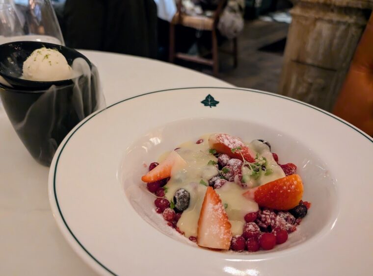 The Ivy in the Park Canary Wharf frozen berries