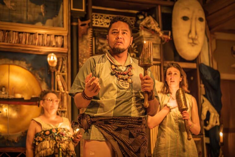 The Tempest - Ariel, Caliban and Miranda on stage