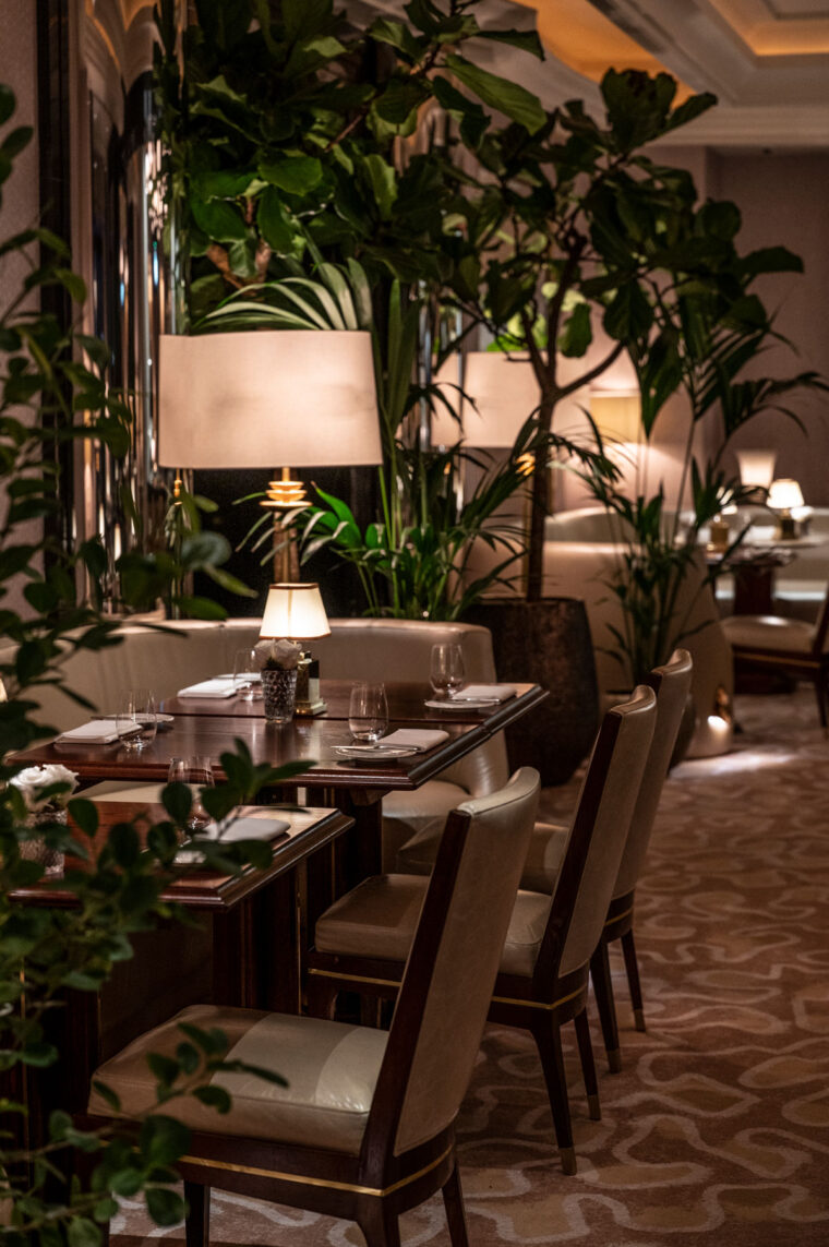 The elegant interior of the River Restaurant
