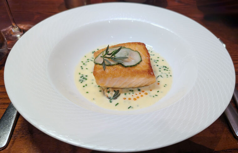 Scottish salmon at the River Restaurant