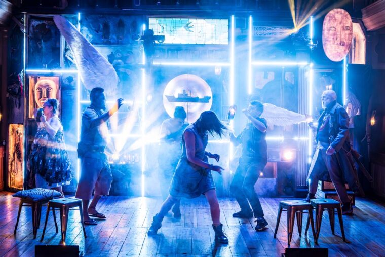 The Company of The Tempest on stage at Sam Wanamaker Playhouse