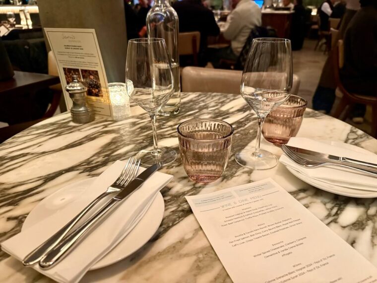 Sam's Riverside table setting