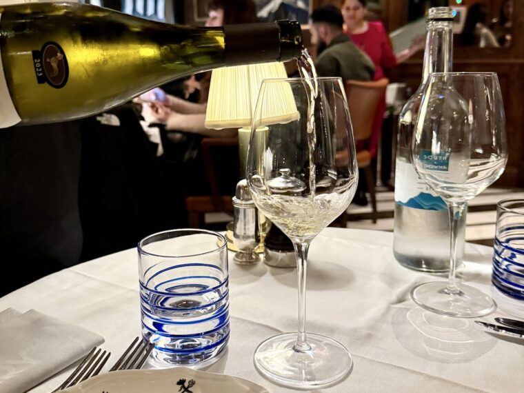 Wine pouring Harry's Covent Garden