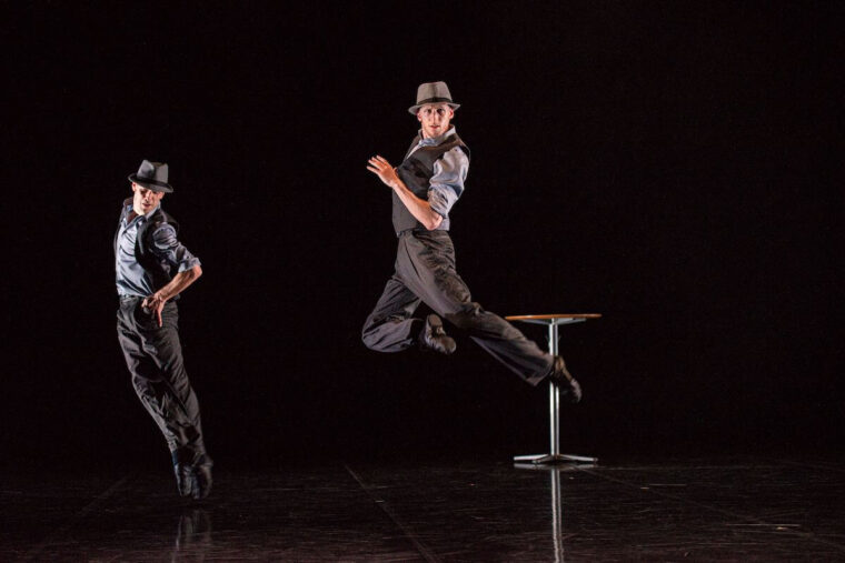 Yorke Dance Project - Modern Milestones -  Troubadour, dancers l-r Jonathan Goddard, Dominic Rocca, photo Pierre Tappon