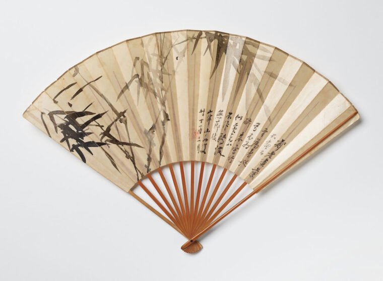 Bamboo folding fan, Watanabe Kazan &copy; The Trustees of the British Museum