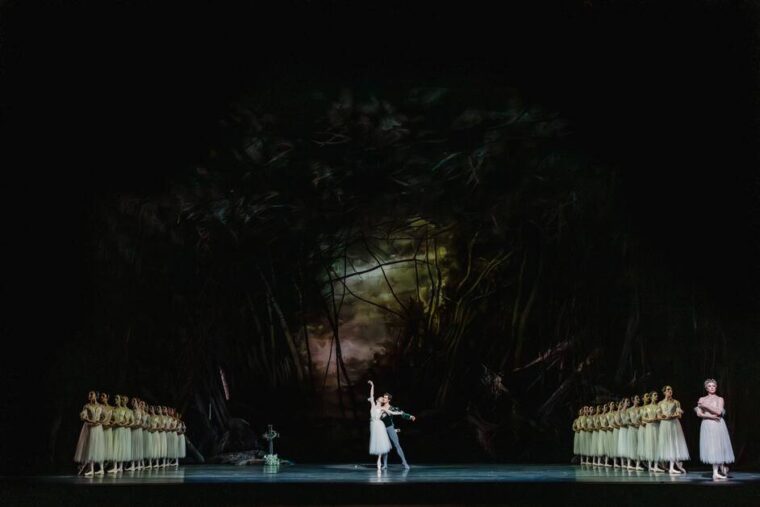 Marianela Nuñez as Giselle and William Bracewell as Albrecht in Peter Wright's production of Giselle ©2026 Helen Maybanks