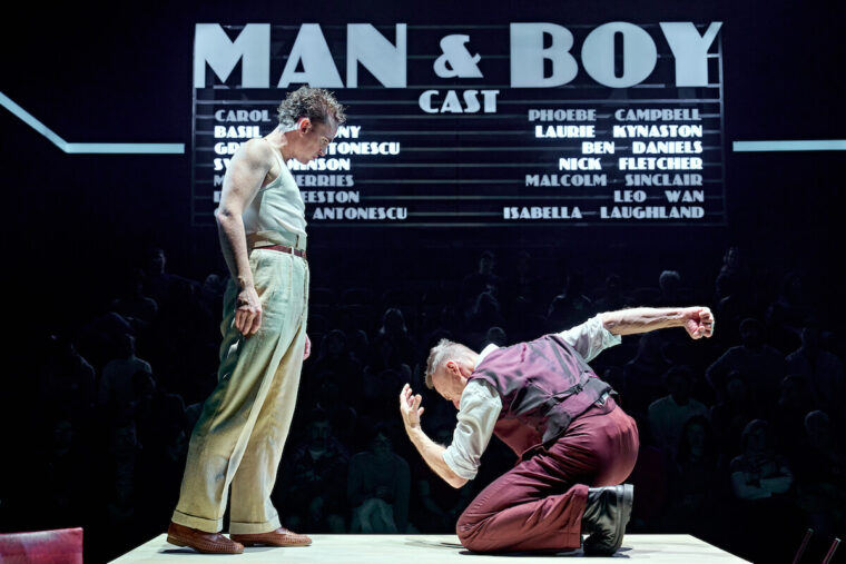 Laurie Kynaston (Basil Anthony) and Ben Daniels (Gregor Antonescu) in Man and Boy at the National Theatre (c) Manuel Harlan 0207