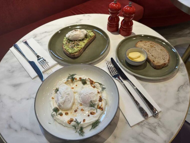 Breakfast from the a la carte menu at The Kensington Hideaway