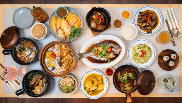 A typical selection of dishes from the Spring Menu at Hainan House, Islington, London