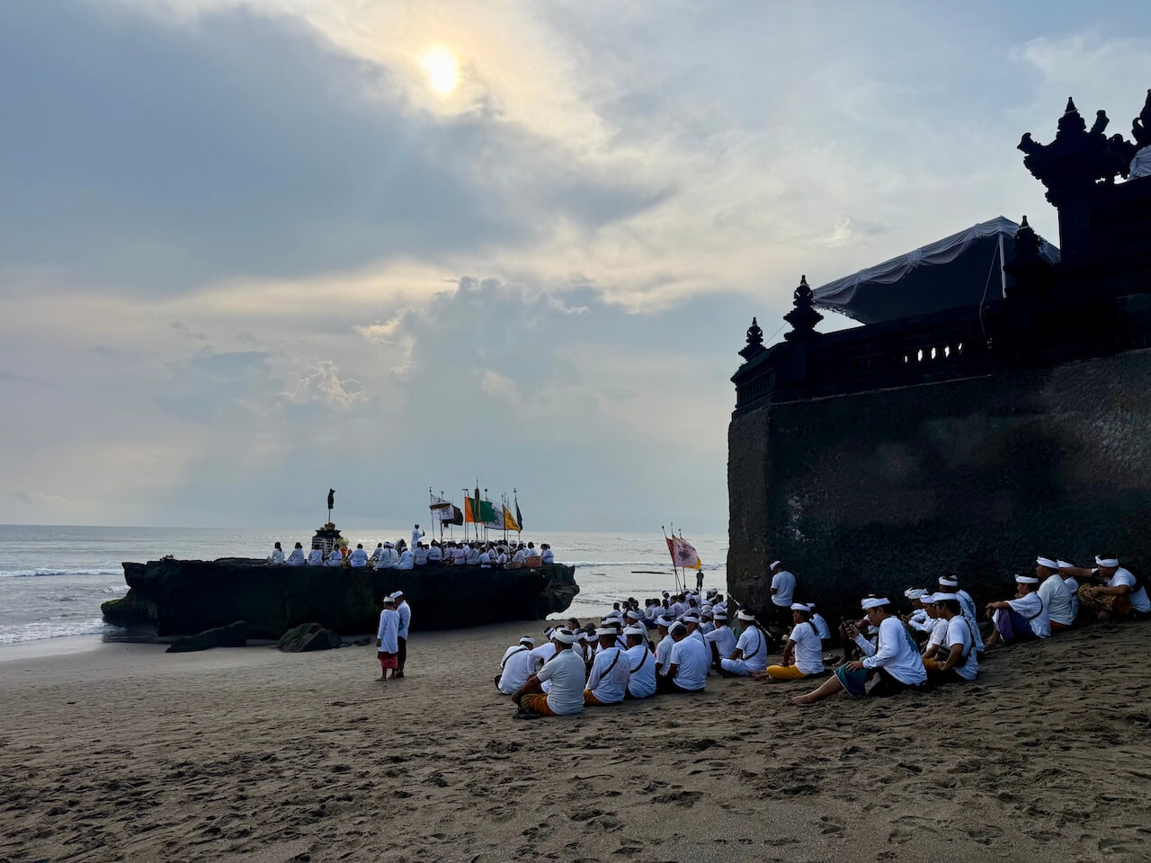 Hindu ceremony on Batu Bolong Beach