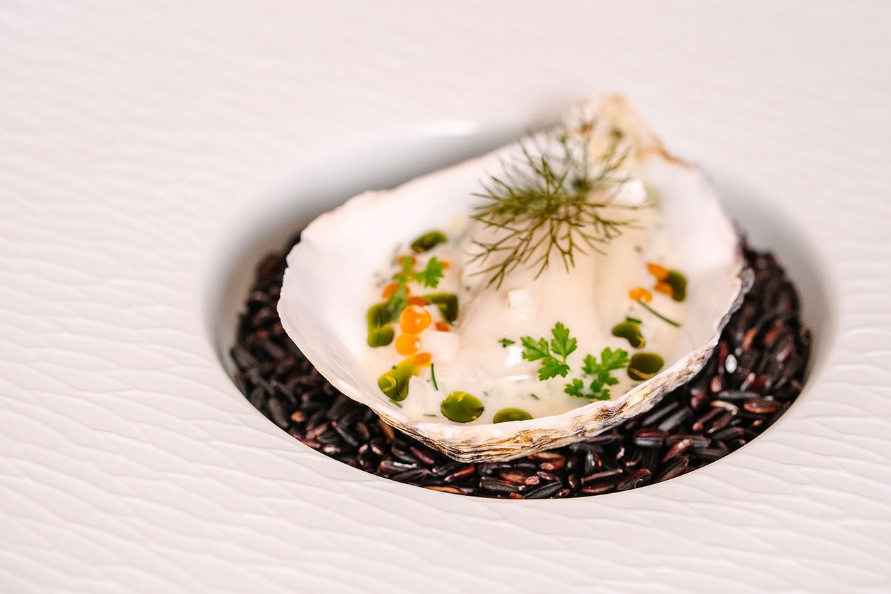Louet-Feisser Oyster by Ben Wilkinson at The Pass, South Lodge Hotel, Horsham, Sussex