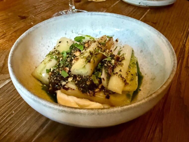 Burnt leeks The Brook & Badger