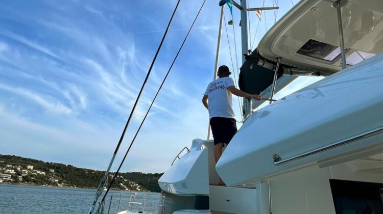 View from More Sailing yacht on the Adriatic Sea