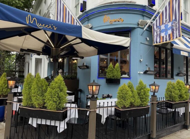 Mucci's exterior with outdoor terrace