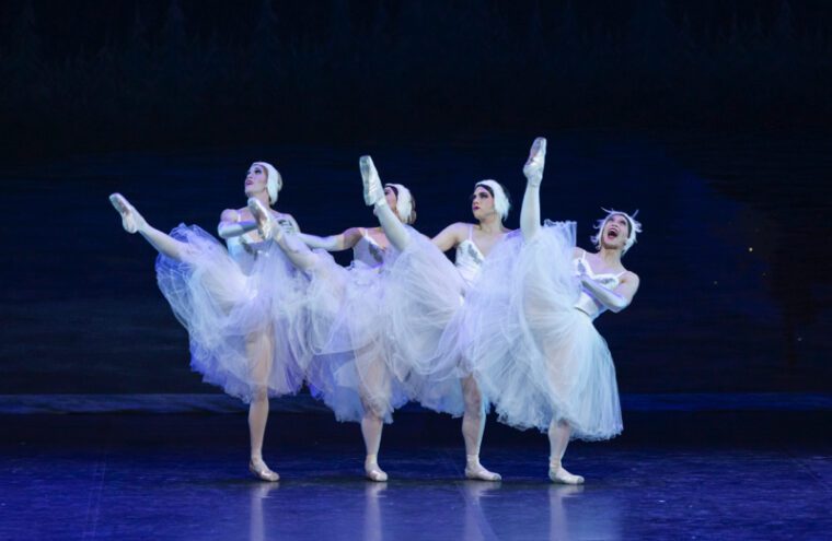 The Four Cygnets sequence from Swan Leke try for coordination with legs up in the air.