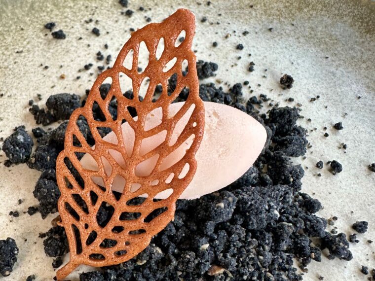 Annurca Apple Gelato on Charcoal Crumb, Unlock, Hackney Wick