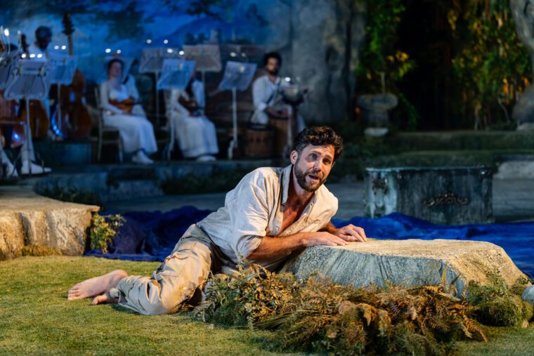 The shipwrecked Ulisse (Ed Lyons) arrives in Ithaca - Garsington Opera 2026