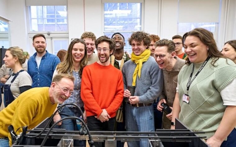 The cast of Pride in rehearsals at the National Theatre. Credit: Manuel Harlan