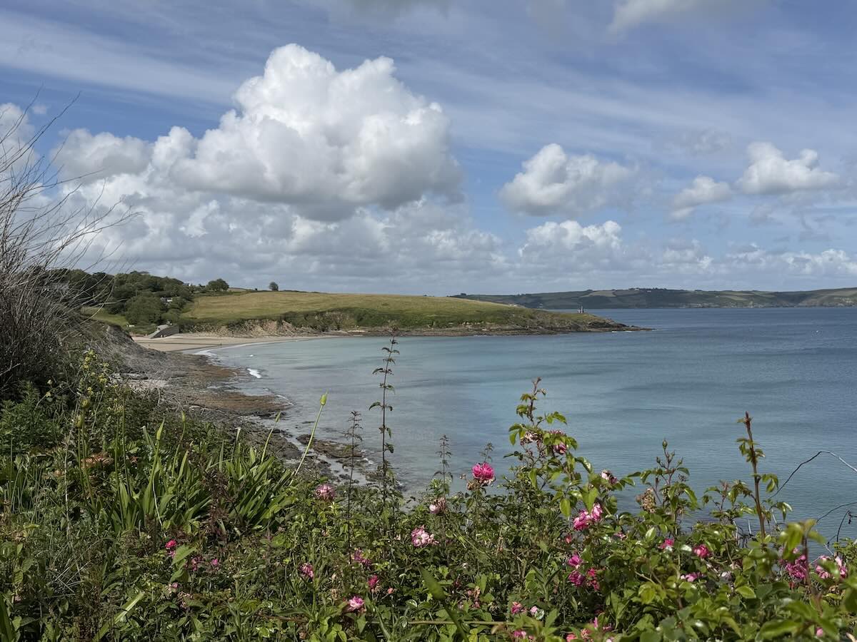 Coastal view towards Porthcurnick beach