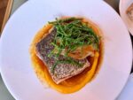 Stone Bass with carrot and braised fennel at Duchy Restaurant, Shoreditch