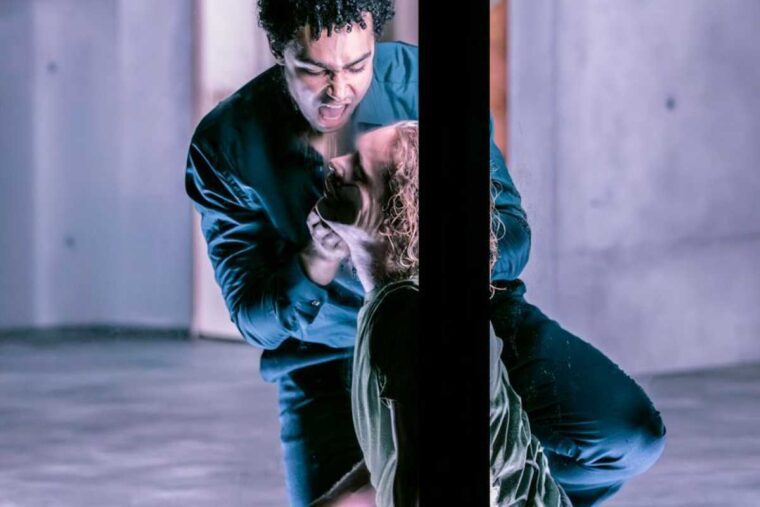 Archie Madekwe, Tom Glynn-Carney in The Oresteia at The Bridge Theatre- credit Johan Persson