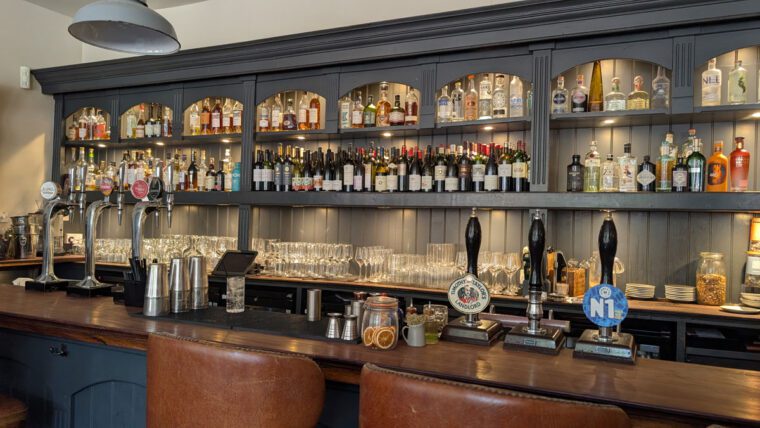 The bar at The Pig and Butcher, Islington