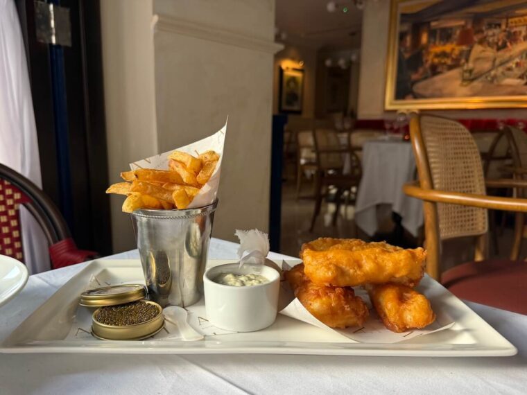 Fish, chips & caviar AVI Belgravia 