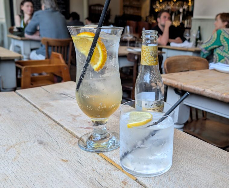Botivo Spritz and Seedlip with Tonic at The Pig and Butcher