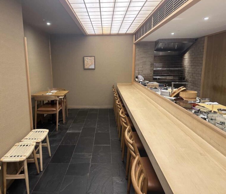 Roketsu has a 7m long counter crafted from a single slab of hinoki cypress wood