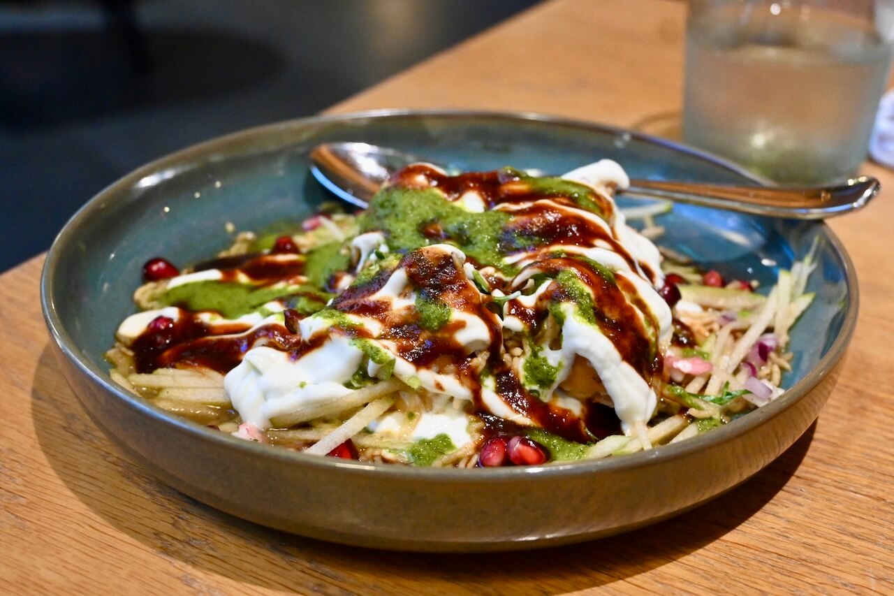 Samosa chaat TH@51 St. James' Court, A Taj Hotel