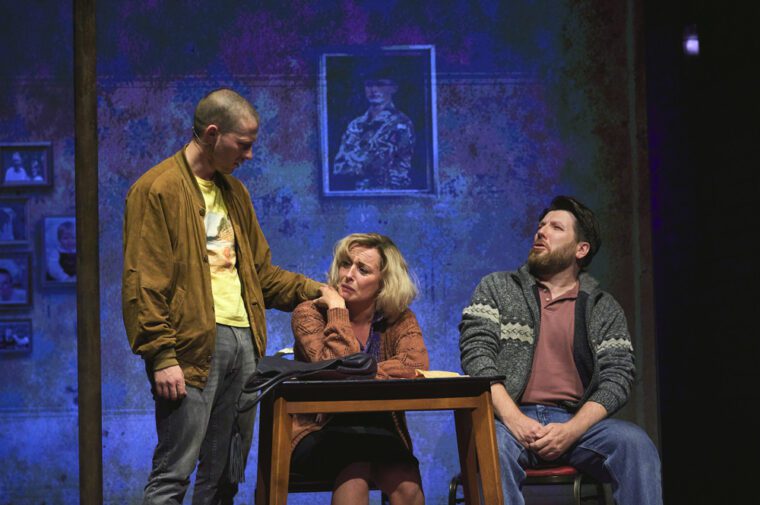 Trainspotting - Lewis Kidd (Renton) Rebecca McKinnis (Cathy Renton) Gordon Cooper (David Renton) - Credit Matt Crockett