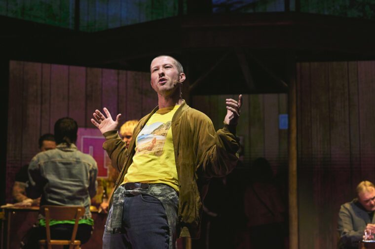 Trainspotting - Lewis Kidd (Renton) yellow shirt - Credit Matt Crockett